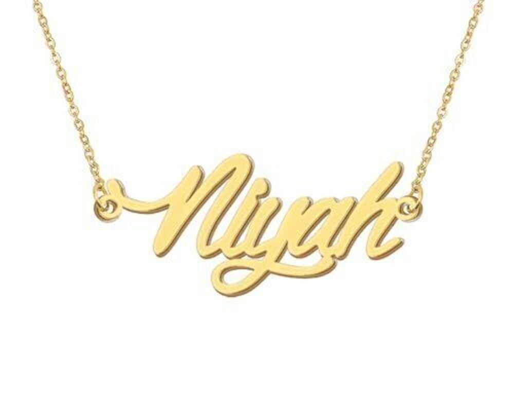 7088 Necklace with Name Niyah 18k Gold Plated Stainless Steel Nameplate